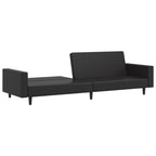 vidaXL Schlafsofa 2-Sitzer Schwarz Kunstleder