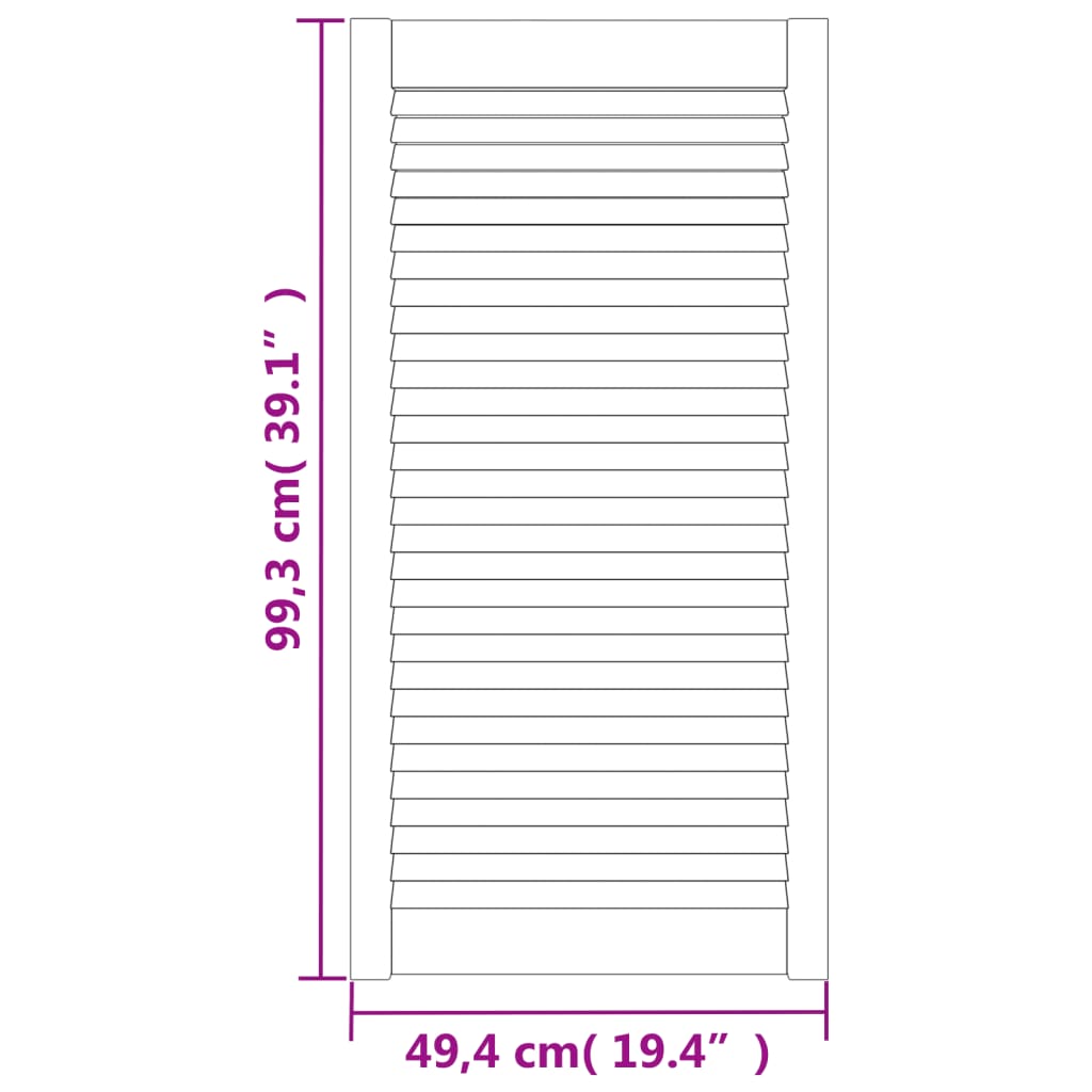 vidaXL Schranktüren Lamellen-Design 2 Stk. 99,3x49,4 Massivholz Kiefer