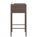 vidaXL Barhocker 4 Stk. mit Kissen Braun Poly Rattan