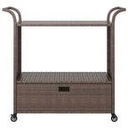 vidaXL Barwagen mit Schublade Braun 100x45x97 cm Poly Rattan