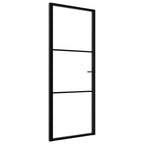 vidaXL Innentür ESG Glas und Aluminium 76x201,5 cm Schwarz