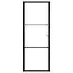 vidaXL Innentür ESG Glas und Aluminium 76x201,5 cm Schwarz