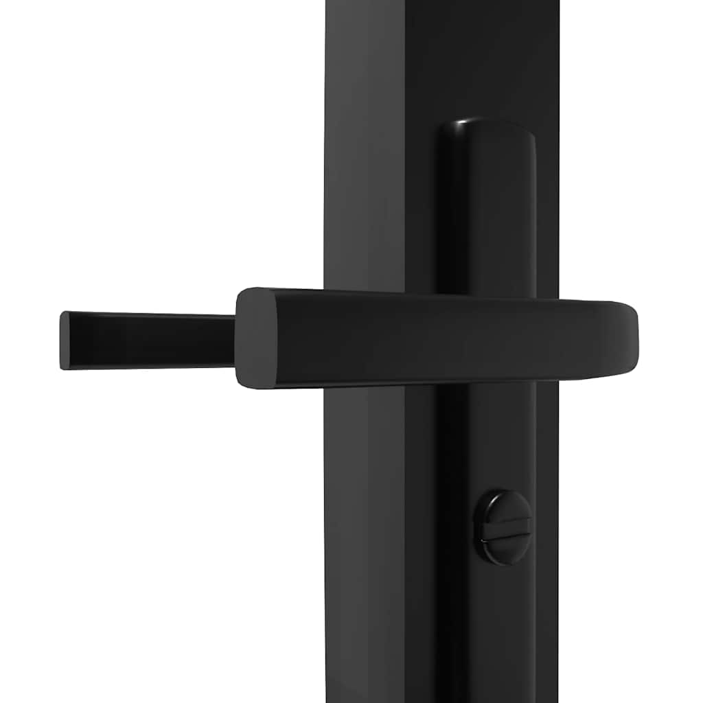 vidaXL Innentür ESG Glas und Aluminium 76x201,5 cm Schwarz