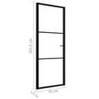 vidaXL Innentür ESG Glas und Aluminium 76x201,5 cm Schwarz
