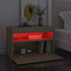 vidaXL Nachttisch LED-Leuchten Sonoma-Eiche 60x35x40cm Holzwerkstoff