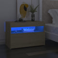 vidaXL Nachttische mit LED-Leuchten 2 Stk. Sonoma-Eiche 60x35x40 cm