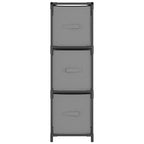 vidaXL Lagerschrank mit 3 Stoff-Schubladen Grau 34x34x101 cm Stahl