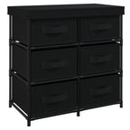 vidaXL Aufbewahrungsschrank mit 6 Schubladen 55×29×55 cm Schwarz Stahl