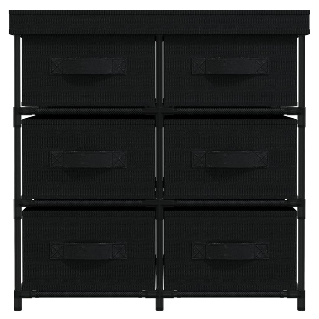 vidaXL Aufbewahrungsschrank mit 6 Schubladen 55×29×55 cm Schwarz Stahl