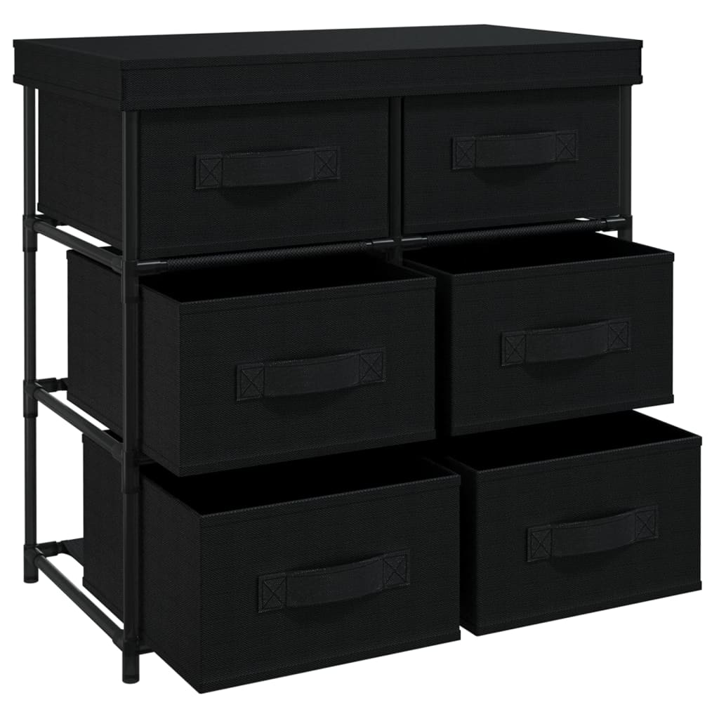 vidaXL Aufbewahrungsschrank mit 6 Schubladen 55×29×55 cm Schwarz Stahl