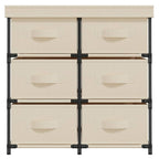 vidaXL Lagerschrank mit 6 Schubladen 55×29×55 cm Creme Stahl