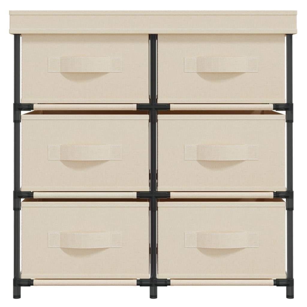 vidaXL Lagerschrank mit 6 Schubladen 55×29×55 cm Creme Stahl