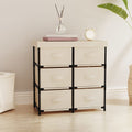 vidaXL Lagerschrank mit 6 Schubladen 55×29×55 cm Creme Stahl