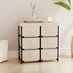 vidaXL Lagerschrank mit 6 Schubladen 55×29×55 cm Creme Stahl