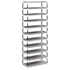 vidaXL Schuhschrank Grau 60x30x166 cm Stoff