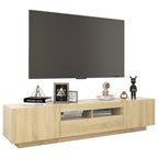 vidaXL TV-Schrank mit LED-Leuchten Sonoma-Eiche 180x35x40 cm