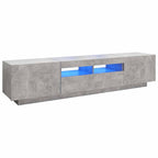 vidaXL TV-Schrank mit LED-Leuchten Betongrau 180x35x40 cm
