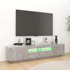 vidaXL TV-Schrank mit LED-Leuchten Betongrau 180x35x40 cm