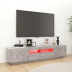vidaXL TV-Schrank mit LED-Leuchten Betongrau 180x35x40 cm