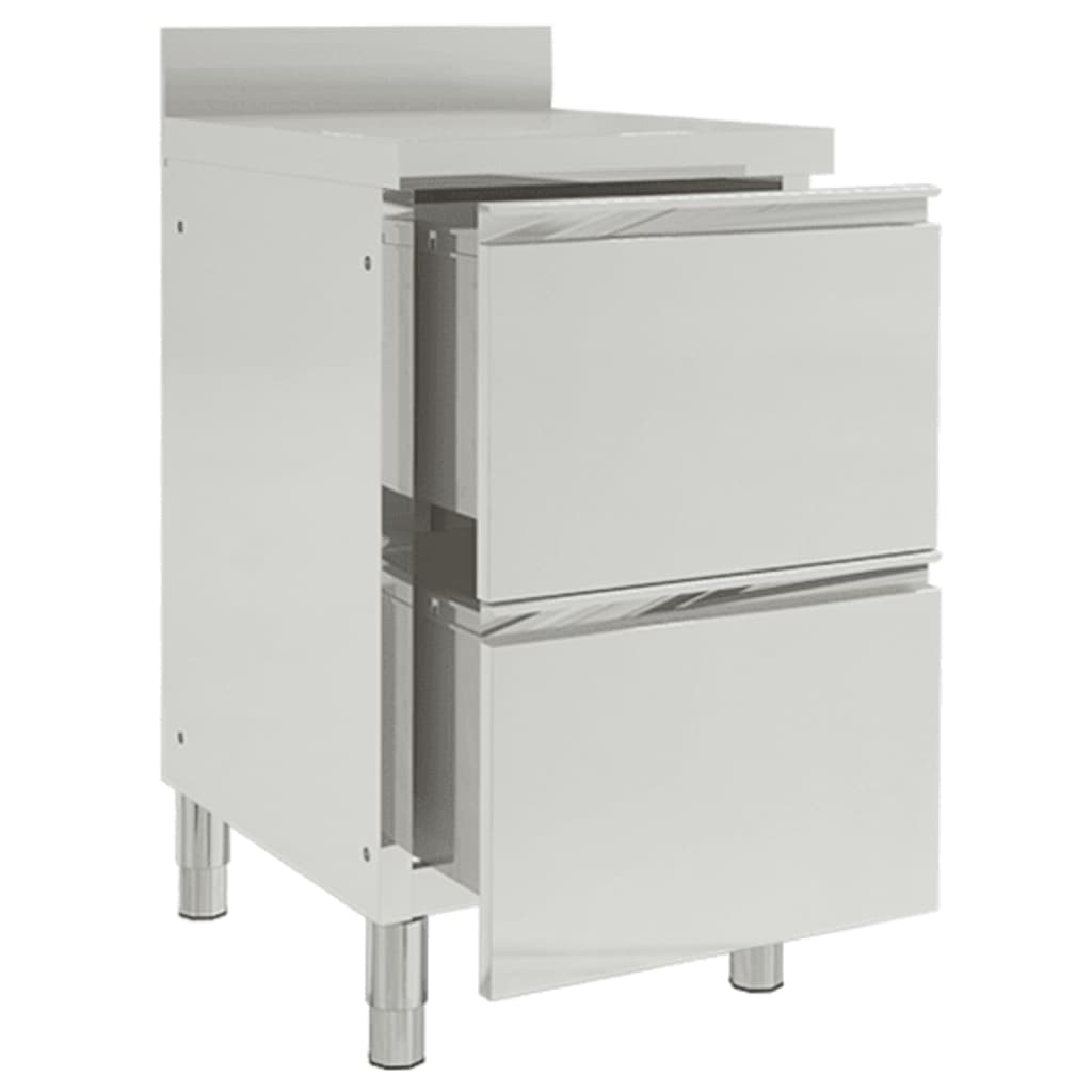 vidaXL Gewerbe-Küchenschrank mit 2 Schubladen 50x60x96 cm