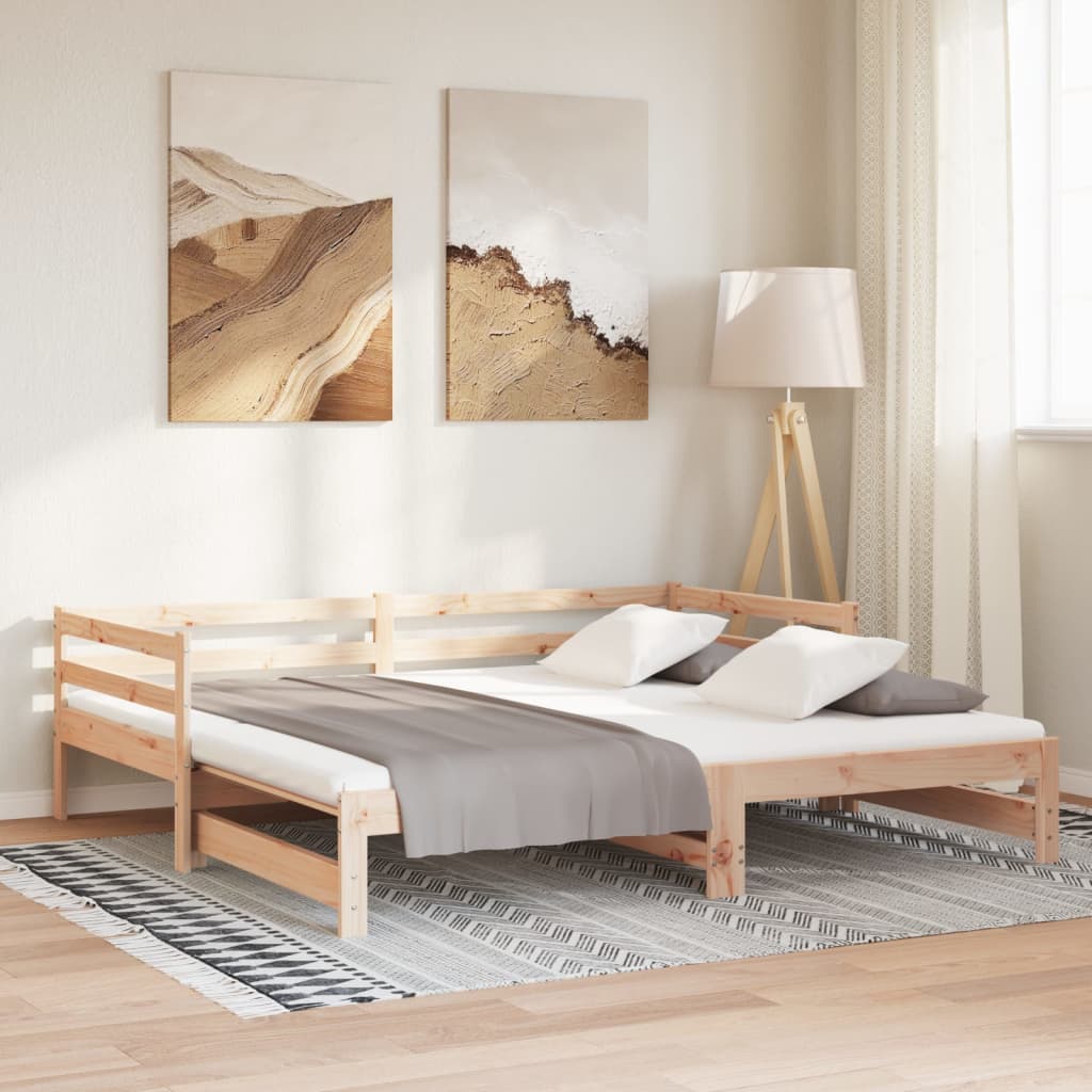 vidaXL Tagesbett Ausziehbar Massivholz Kiefer 2x(90x200) cm