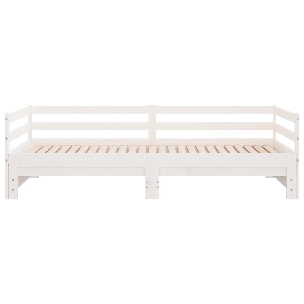 vidaXL Ausziehbares Tagesbett Weiß Massivholz Kiefer 2x(90x200) cm