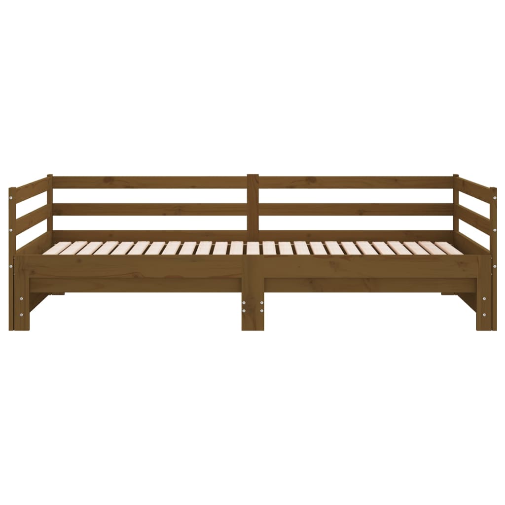 vidaXL Tagesbett Ausziehbar Honigbraun Massivholz Kiefer 2x(90x200) cm