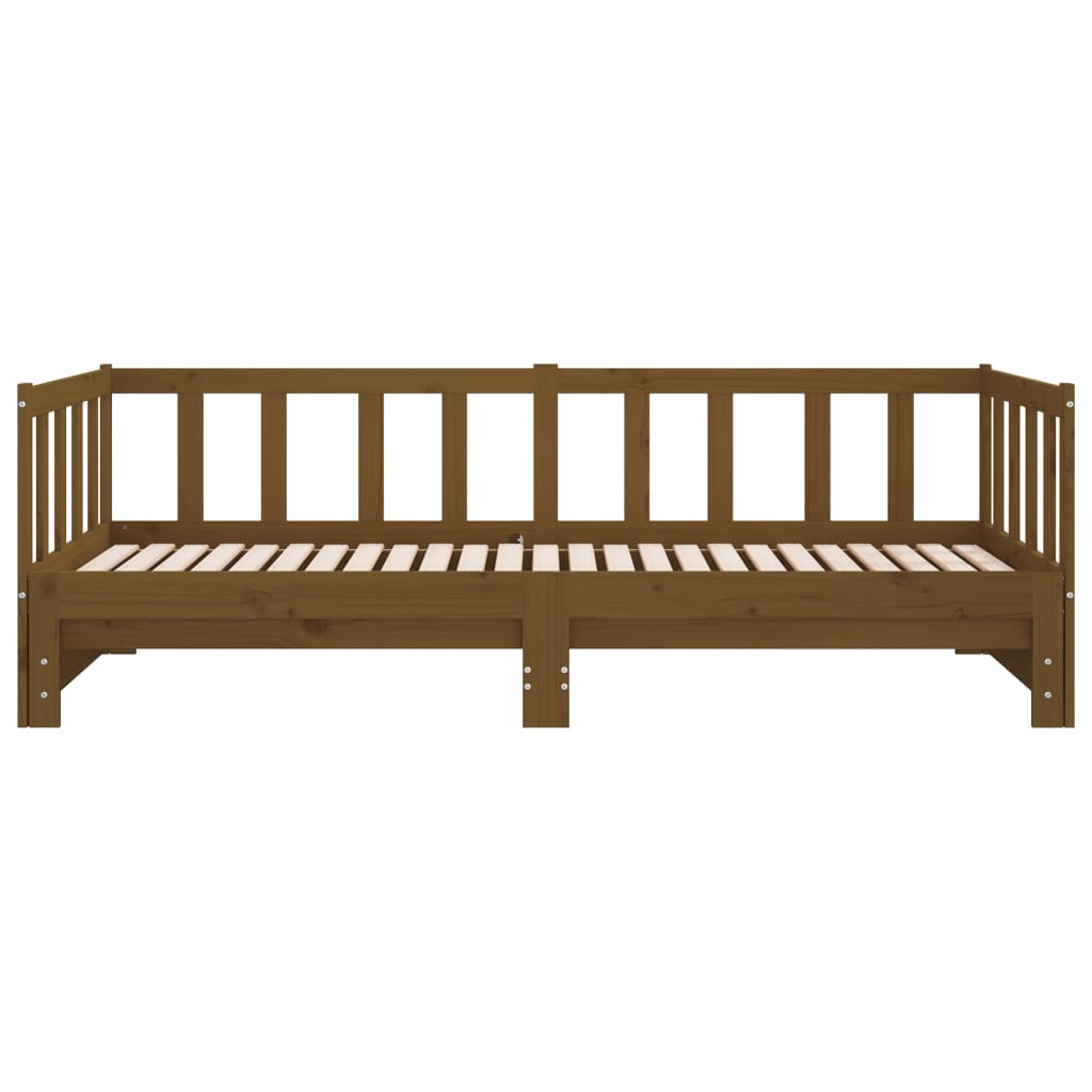 vidaXL Tagesbett Ausziehbar Honigbraun Kiefer Massivholz 2x(90x200) cm