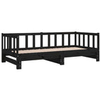 vidaXL Tagesbett Ausziehbar Schwarz Kiefer Massivholz 2x(90x200) cm