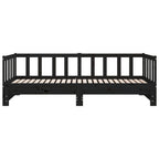 vidaXL Tagesbett Ausziehbar Schwarz Kiefer Massivholz 2x(90x200) cm