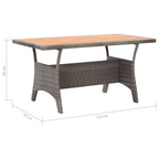 vidaXL Gartentisch Grau 120x70x66 cm Akazie Massivholz