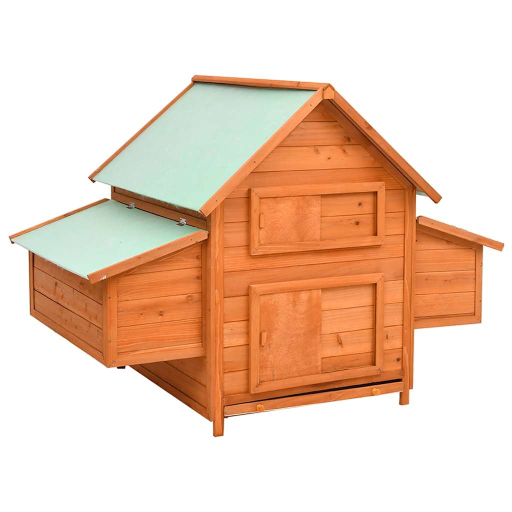 vidaXL Hühnerstall 150x96x110 cm Massivholz Tanne