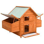 vidaXL Hühnerstall 150x96x110 cm Massivholz Tanne