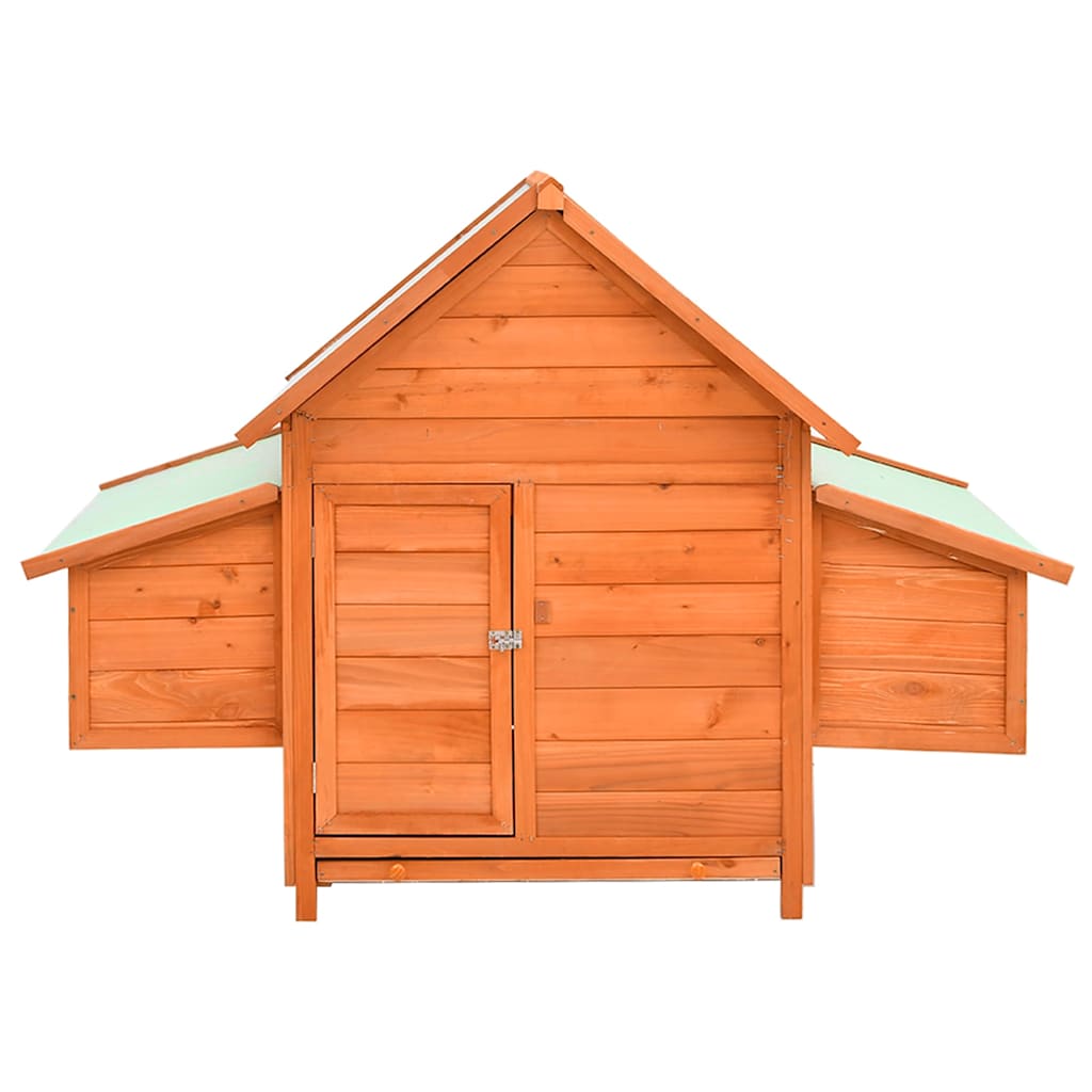 vidaXL Hühnerstall 150x96x110 cm Massivholz Tanne