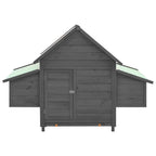vidaXL Hühnerstall Grau und Weiß 150x96x110 cm Massivholz Tanne
