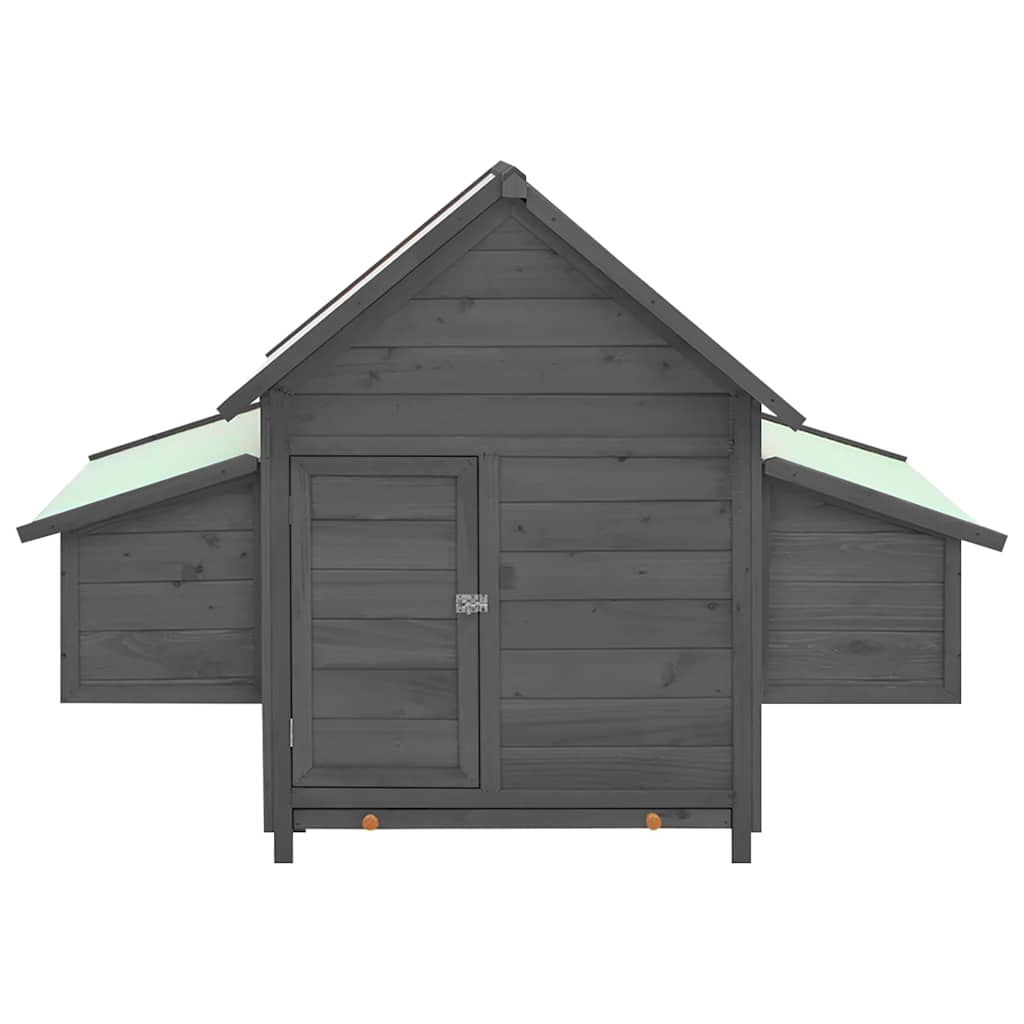 vidaXL Hühnerstall Grau und Weiß 150x96x110 cm Massivholz Tanne