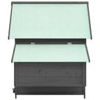 vidaXL Hühnerstall Grau und Weiß 150x96x110 cm Massivholz Tanne