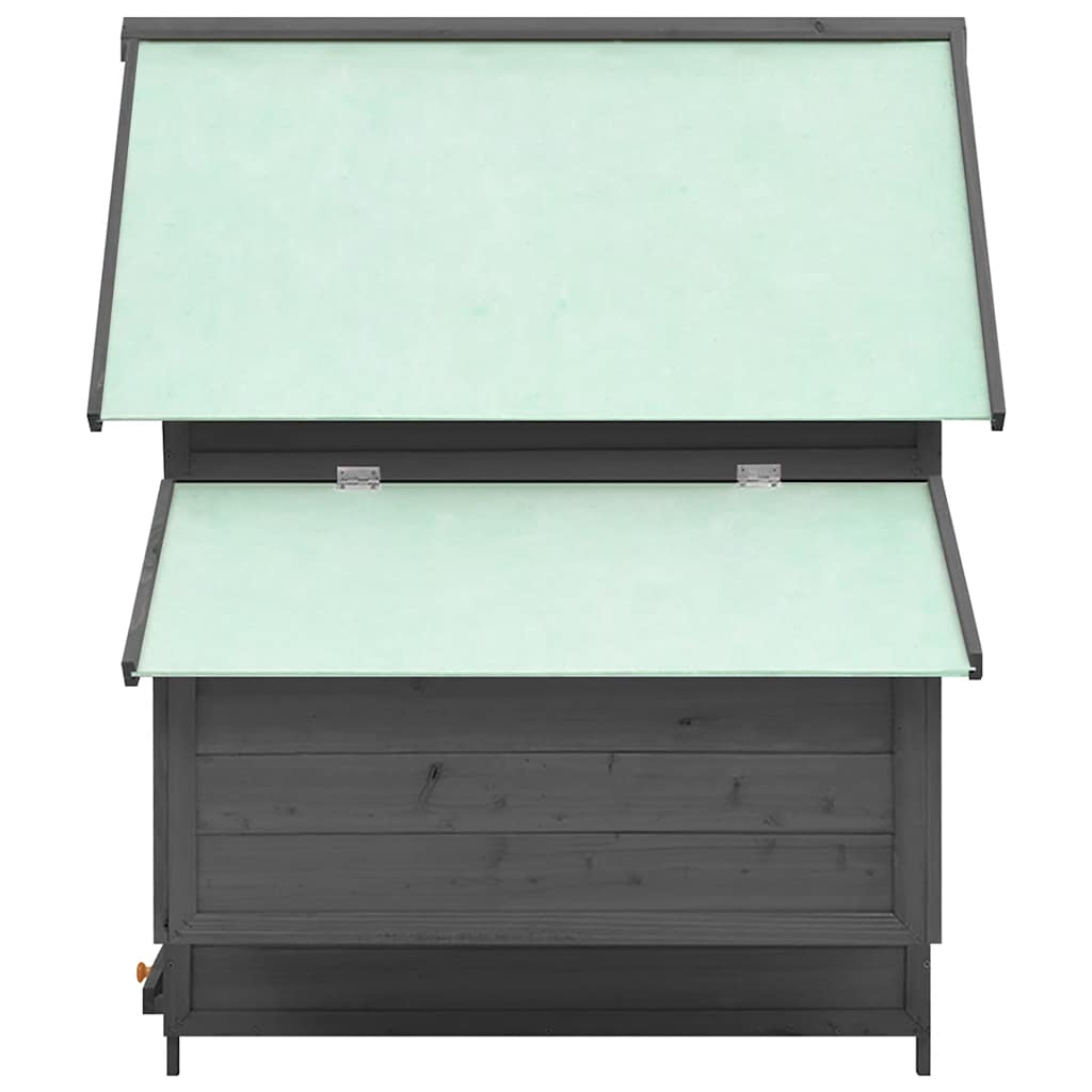 vidaXL Hühnerstall Grau und Weiß 150x96x110 cm Massivholz Tanne