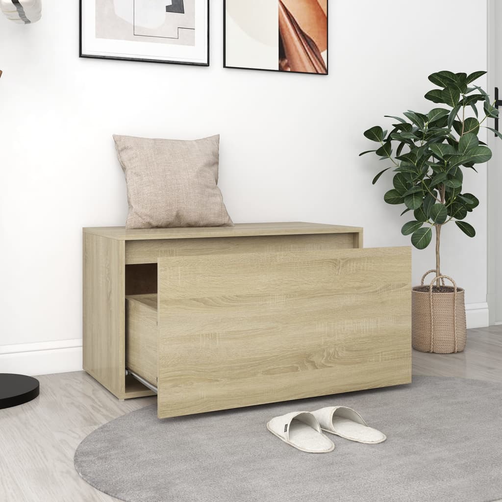 vidaXL Flurbank 80x40x45 cm Sonoma-Eiche Holzwerkstoff