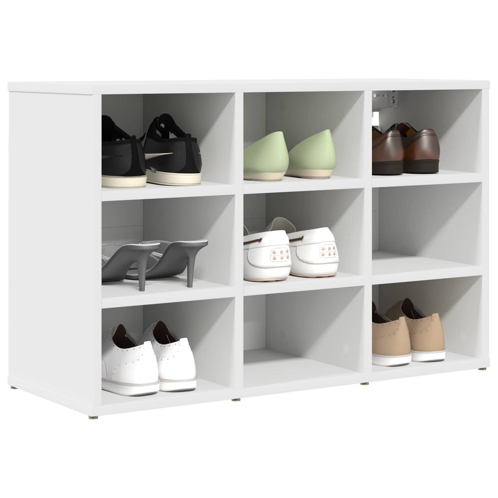 vidaXL Schuhschrank mit Regal Weiß 77,5 x 30 x 51 cm Holzwerkstoff