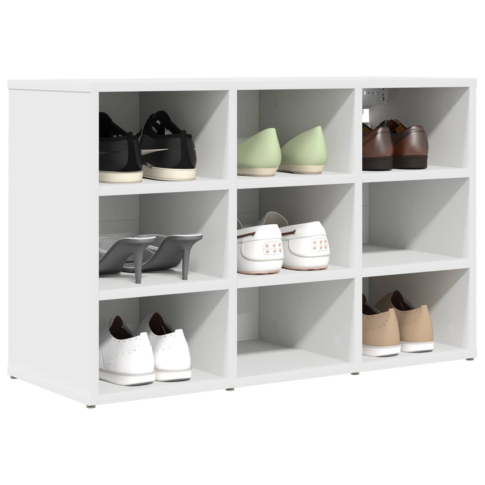 vidaXL Schuhschrank mit Regal Weiß 77,5 x 30 x 51 cm Holzwerkstoff