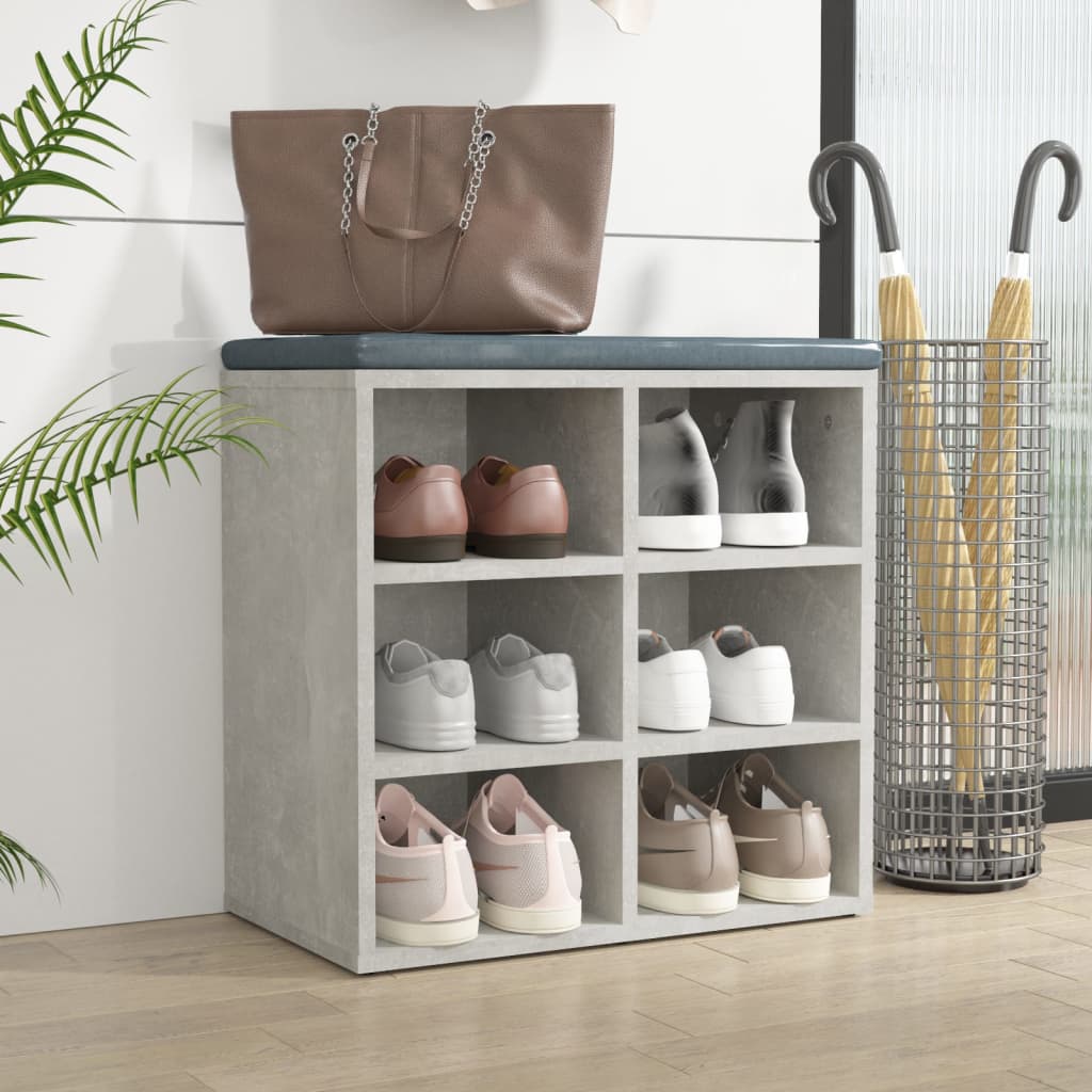 vidaXL Schuhregal Betongrau 52,5x30x50 cm