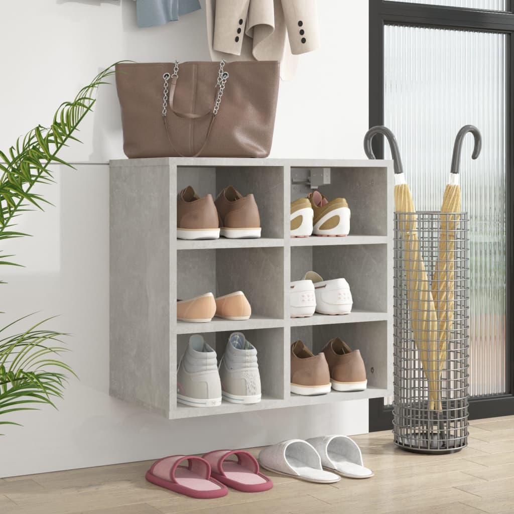 vidaXL Schuhregal Betongrau 52,5x30x50 cm