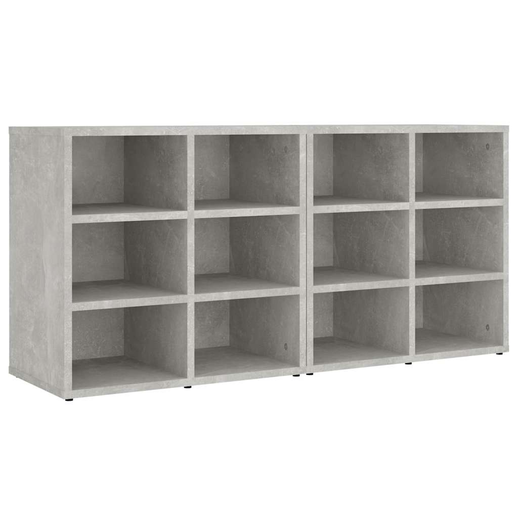 vidaXL Schuhregale 2 Stk. Betongrau 52,5x30x50 cm