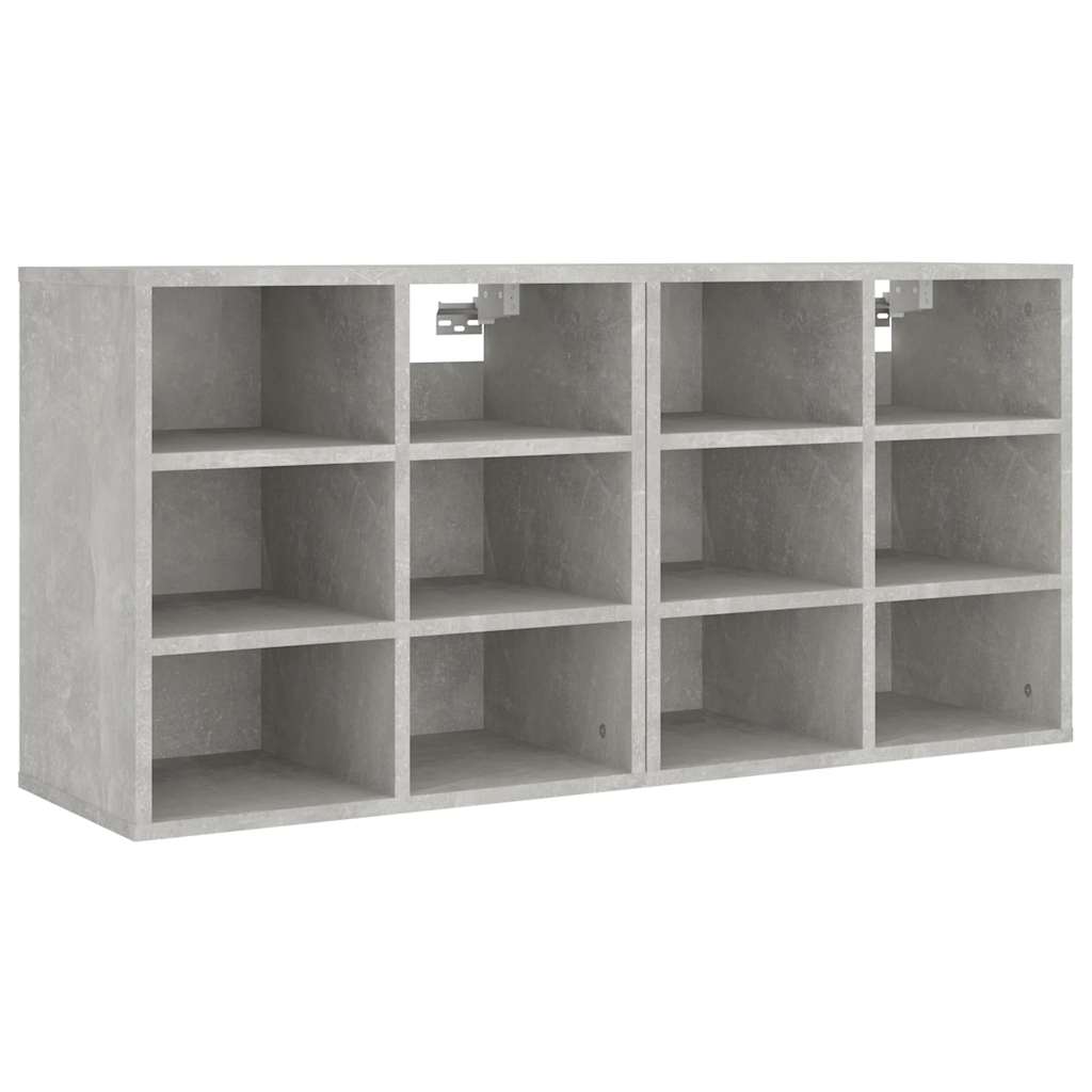 vidaXL Schuhregale 2 Stk. Betongrau 52,5x30x50 cm