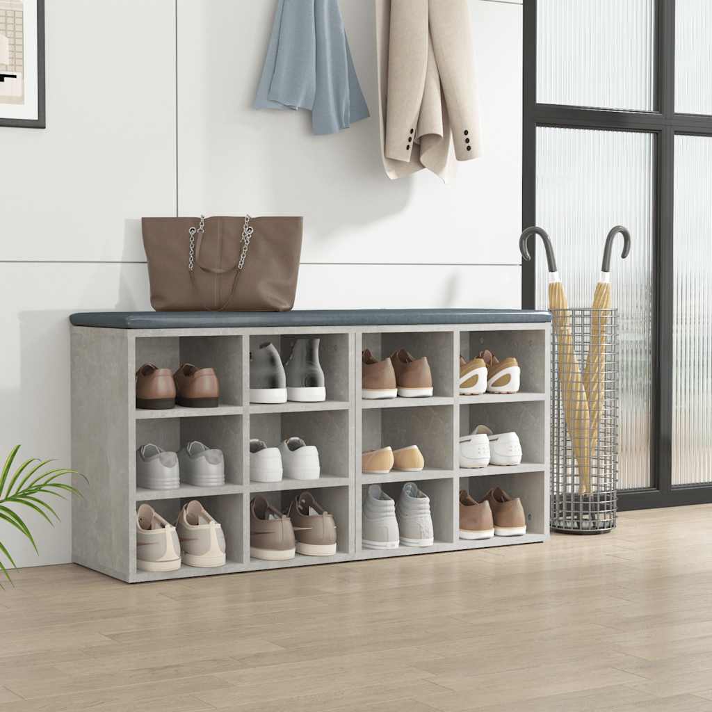 vidaXL Schuhregale 2 Stk. Betongrau 52,5x30x50 cm