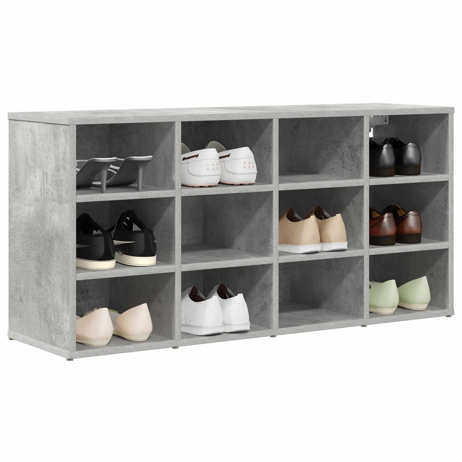 vidaXL Schuhschrank mit Regal Betongrau 103 x 30 x 51 cm Holzwerkstoff