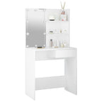 vidaXL Schminktisch mit LED Weiß 74,5x40x141 cm
