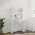 vidaXL Schminktisch mit LED Weiß 74,5x40x141 cm