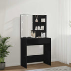 vidaXL Schminktisch mit LED-Leuchten Schwarz 74,5x40x141 cm